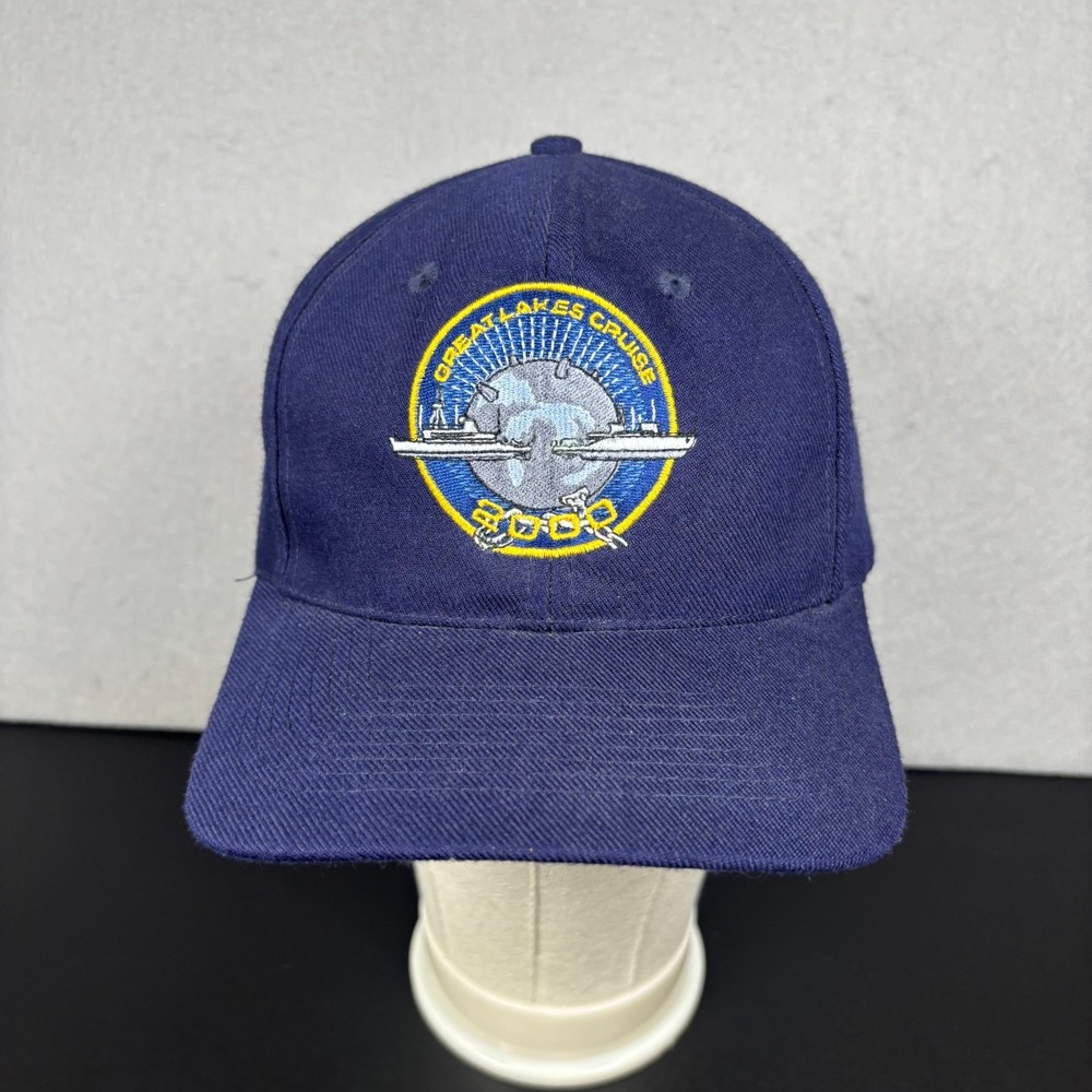 Vintage Great Lakes Cruise 2000 Navy Blue Ship Military Hat Snapback Cap